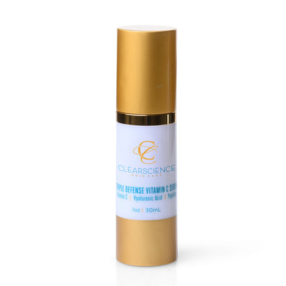 1oz bottle of Clearscience Triple Defense Vitamin C Serum